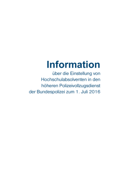 Information &uuml;ber die Einstellung von