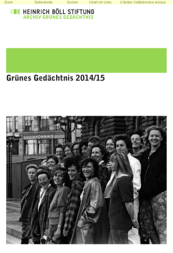 Grünes Gedächtnis 2014/15 - Heinrich-Böll