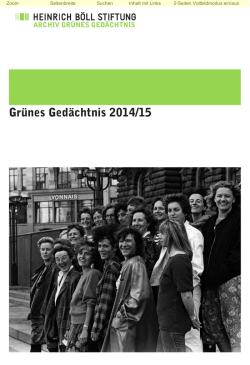 Gr&uuml;nes Ged&auml;chtnis 2014/15 - Heinrich-B&ouml;ll