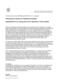 Chinesischen Literaten im Gedächtnis behalten Gedenktafel für Lin