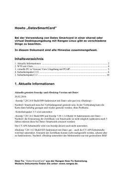 Inhaltsverzeichnis 1. Aktuelle Informationen