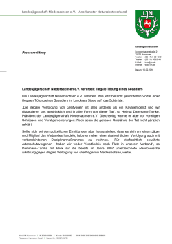 Pressemeldung Landesjägerschaft Niedersachsen e.V. verurteilt