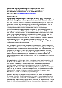 AbL verurteilt bauernsch&auml;dliche &bdquo;Landvolk&ldquo;