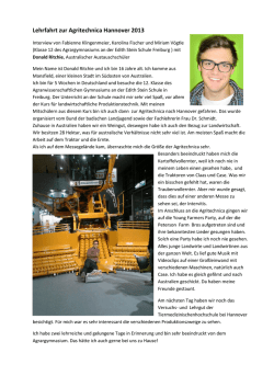 Lehrfahrt zur Agritechnica Hannover 2013-2