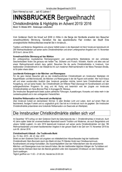 Pressetext 2015 Innsbrucker Bergweihnacht Juni