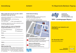 10. Bayerische Barbara-Tagung Anfahrt Anmeldung - UTG