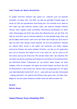 Januar/Februar Kryon-Channeling 2016