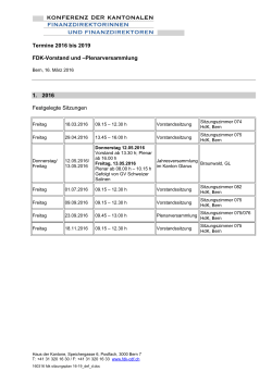 Sitzungsplan der FDK für 2016 bis 2019