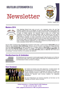 Newsletter November - Golfclub Leitershofen