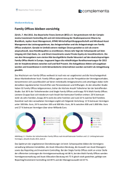 Medienmitteilung 2015 - Family Offices bleiben vorsichtig