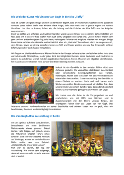 Die Welt der Kunst mit Vincent Van Gogh in der Kita &bdquo;Taffy&ldquo; Die Van