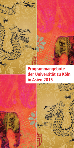 Programmangebote der Universität zu Köln in Asien 2015