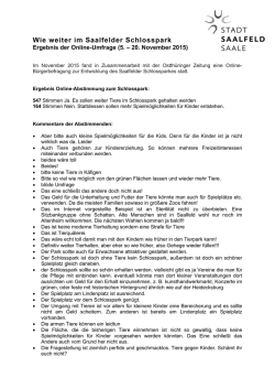 Kommentare zur weiteren Nutzung des Schlossparkes