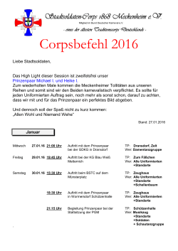 Corpsbefehl 2016 - Stadtsoldaten
