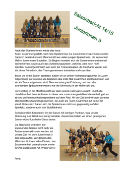 J3 Bericht - VBC Steinhausen