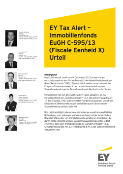 EY Tax alert fiscale eenheid