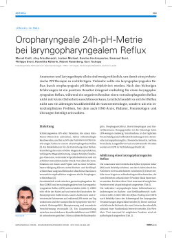Oropha ryngeale 24h-pH-Metrie bei laryngopharyngealem Reflux