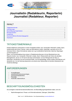 Journalist Redakteur, Reporter