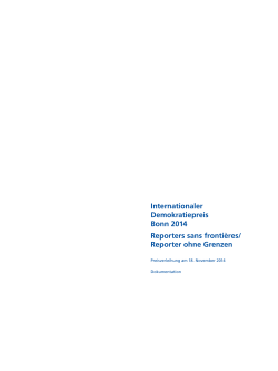 Internationaler Demokratiepreis Bonn 2014 Reporters sans