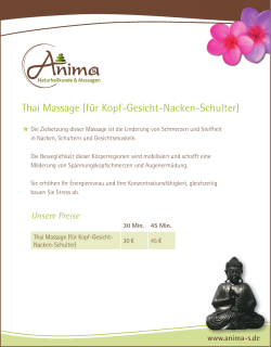 Thai Massage (für Kopf-Gesicht-Nacken