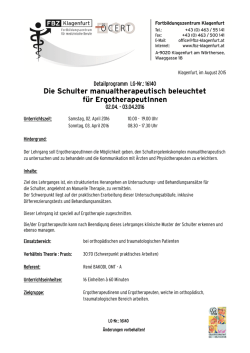 Die Schulter manualtherapeutisch beleuchtet für ErgotherapeutInnen