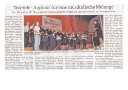 Tosender Applaus für eine musikalische Melange