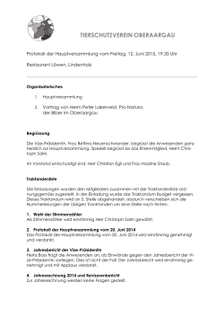 Protokolle - Tierschutzverein Oberaargau