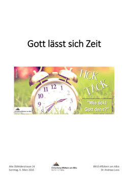 Gott l&auml;sst sich Zeit