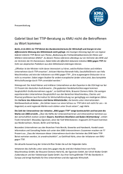 Gabriel lässt bei TTIP-Beratung zu KMU nicht die Betroffenen zu
