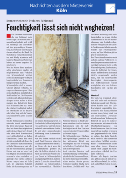 Feuchtigkeit l&auml;sst sich nicht wegheizen!