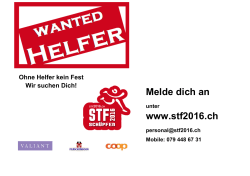 Melde dich an www.stf2016.ch