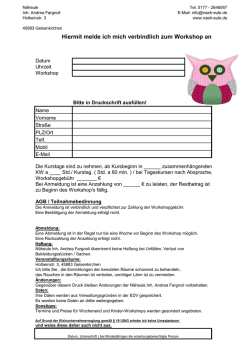 Hiermit melde ich mich verbindlich zum Workshop an
