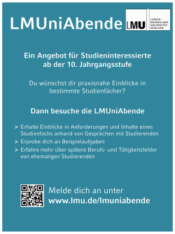 Melde dich an unter www.lmu.de/lmuniabende