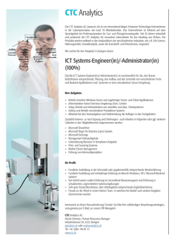 ICT Systems-Engineer(in)/-Administrator(in)