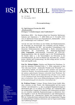 BSI Aktuell Nr. 12/2015 - Bundesverband der Deutschen Spirituosen