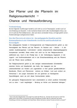 Chance und Herausforderung - Berufsbild Pfarrerin / Pfarrer