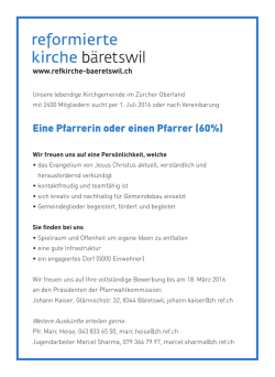 Eine Pfarrerin oder einen Pfarrer (60%)