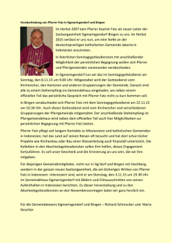 Im Herbst 2007 kam Pfarrer Kasimir Fatz als neuer Leiter der