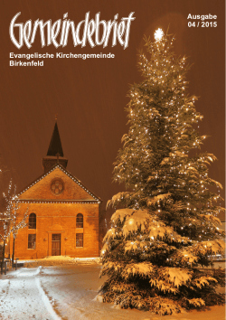 Gemeindebrief Ausgabe 04 / 2015 - Evangelische Kirchengemeinde