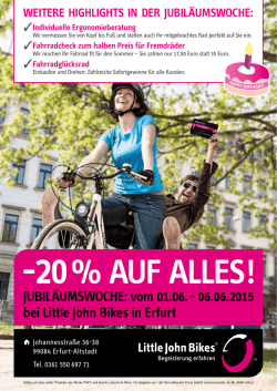 Jubil&auml;umswoche in Erfurt