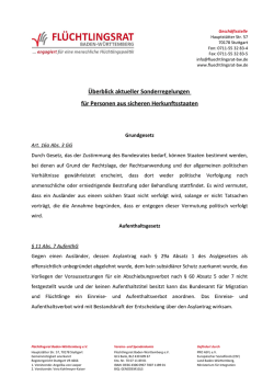 Gesetzesänderungen speziell für diesen Personenkreis