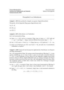 Blatt 8 - FB Mathematik und Statistik