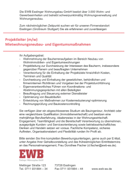 Die EWB Esslinger Wohnungsbau GmbH besitzt über 3.000 Wohn