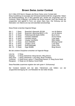 Brown Swiss Junior Contest - Vieh aus der Zentralschweiz