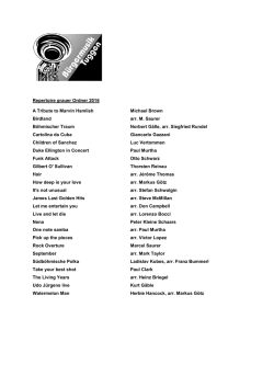 Repertoire grauer Ordner 2016 A Tribute to Marvin Hamlish Michael
