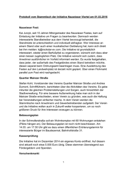 32. Stammtisch - Initiative Nauwieser Viertel