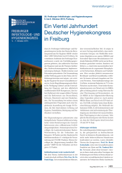 Ein Viertel Jahrhundert Deutscher Hygienekongress in Freiburg