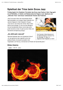 Spiellust der Trios beim Snow Jazz