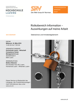 Risikobereich Information – Auswirkungen auf meine Arbeit
