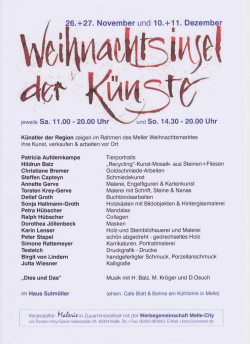 W 26.+27. November und 10.+11. Dezemb r